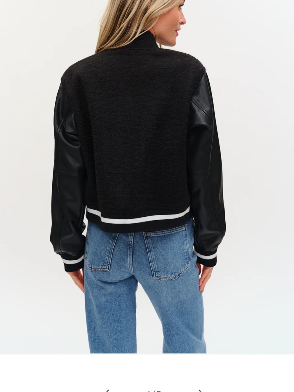 Six Fifty Black York Varsity Jacket for Women Medium - Picture 3 of 11